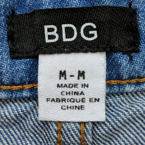 BDG Button Front Frayed Hem Jean Mini Skirt Size Medium - Picture 6 of 8